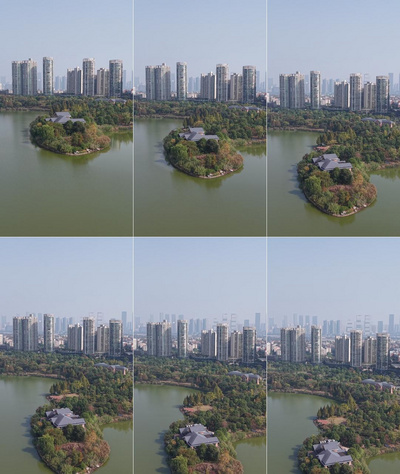 竖屏航拍长沙城市风光绿化植物航拍实拍素材