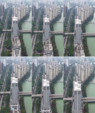 竖屏航拍广西南宁城市交通实拍视频素材