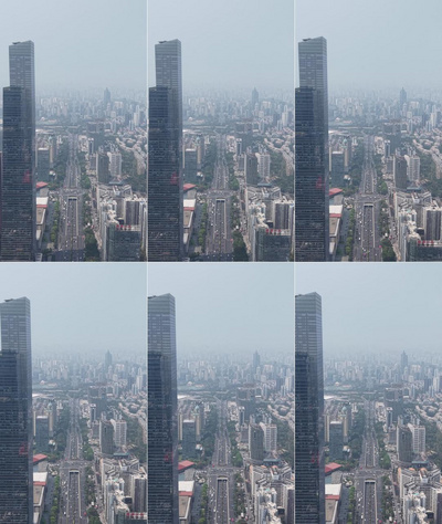 竖屏航拍广西南宁东盟商务区建筑视频实拍