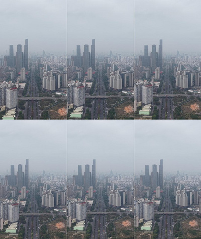 竖屏航拍广西南宁东盟商务区建筑实拍素材