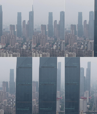 竖屏航拍广西南宁东盟商务区建筑视频实拍
