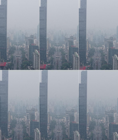 竖屏航拍广西南宁东盟商务区建筑视频实拍