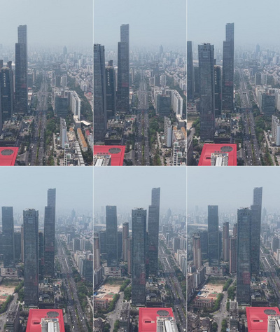 竖屏航拍广西南宁东盟商务区建筑视频实拍