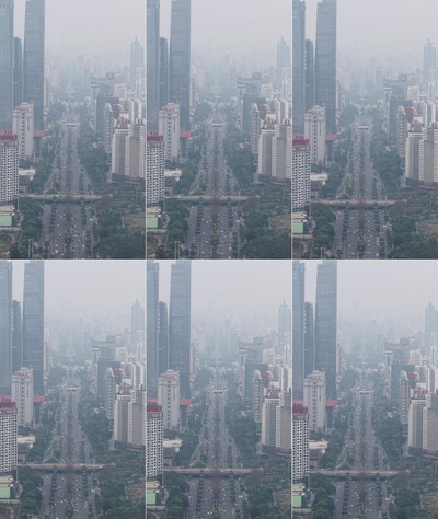 竖屏航拍广西南宁东盟商务区建筑视频实拍