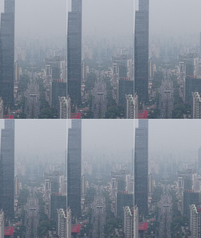 竖屏航拍广西南宁东盟商务区建筑实拍素材