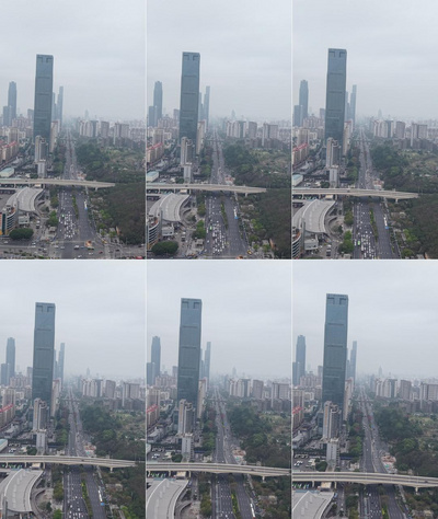 竖屏航拍广西南宁东盟商务区建筑视频实拍
