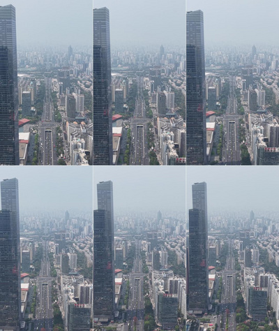 广西祭祀实拍视频素材竖屏航拍广西南宁东盟商务区建筑实拍视频素材