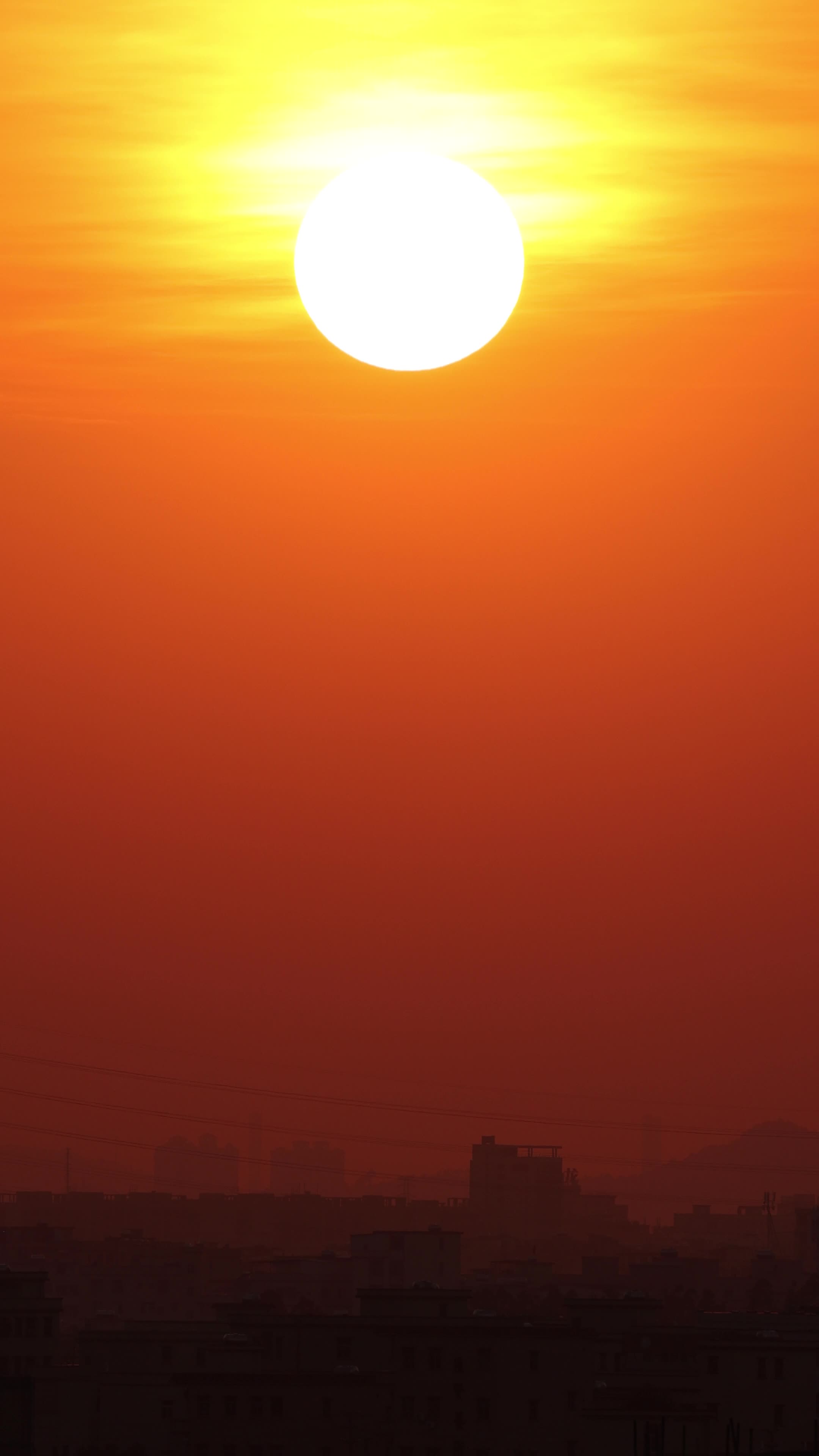 4k日落壮观大太阳日出延时视频特效素材-千库网