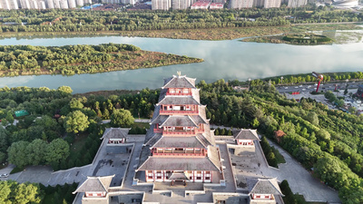 陕西宝鸡中华石鼓园旅游景区航拍