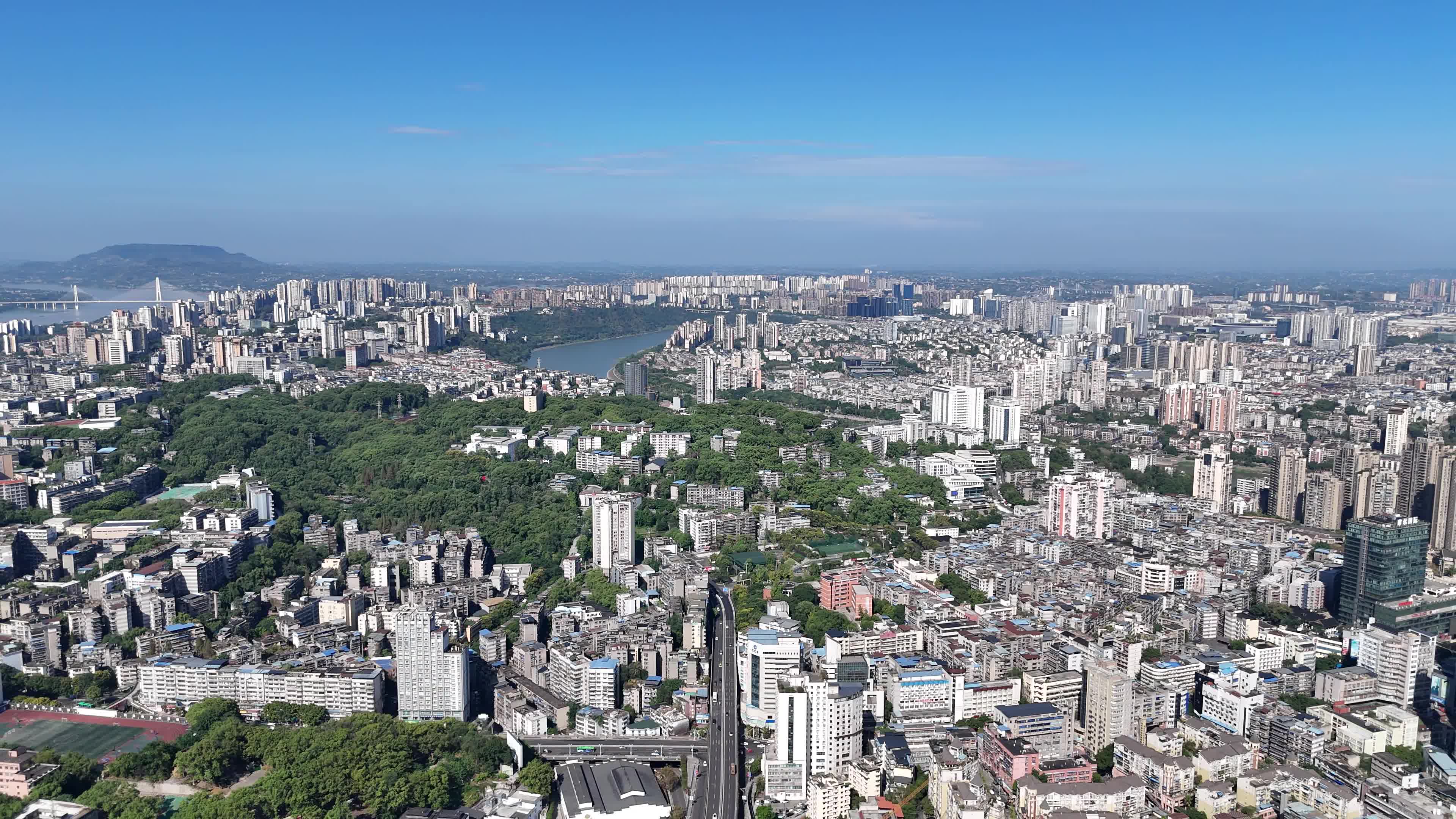 泸州城市全景航拍 视频特效素材-千库网