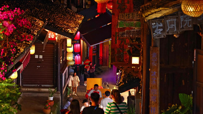 重庆实拍视频素材4k重庆磁器口古镇夜景