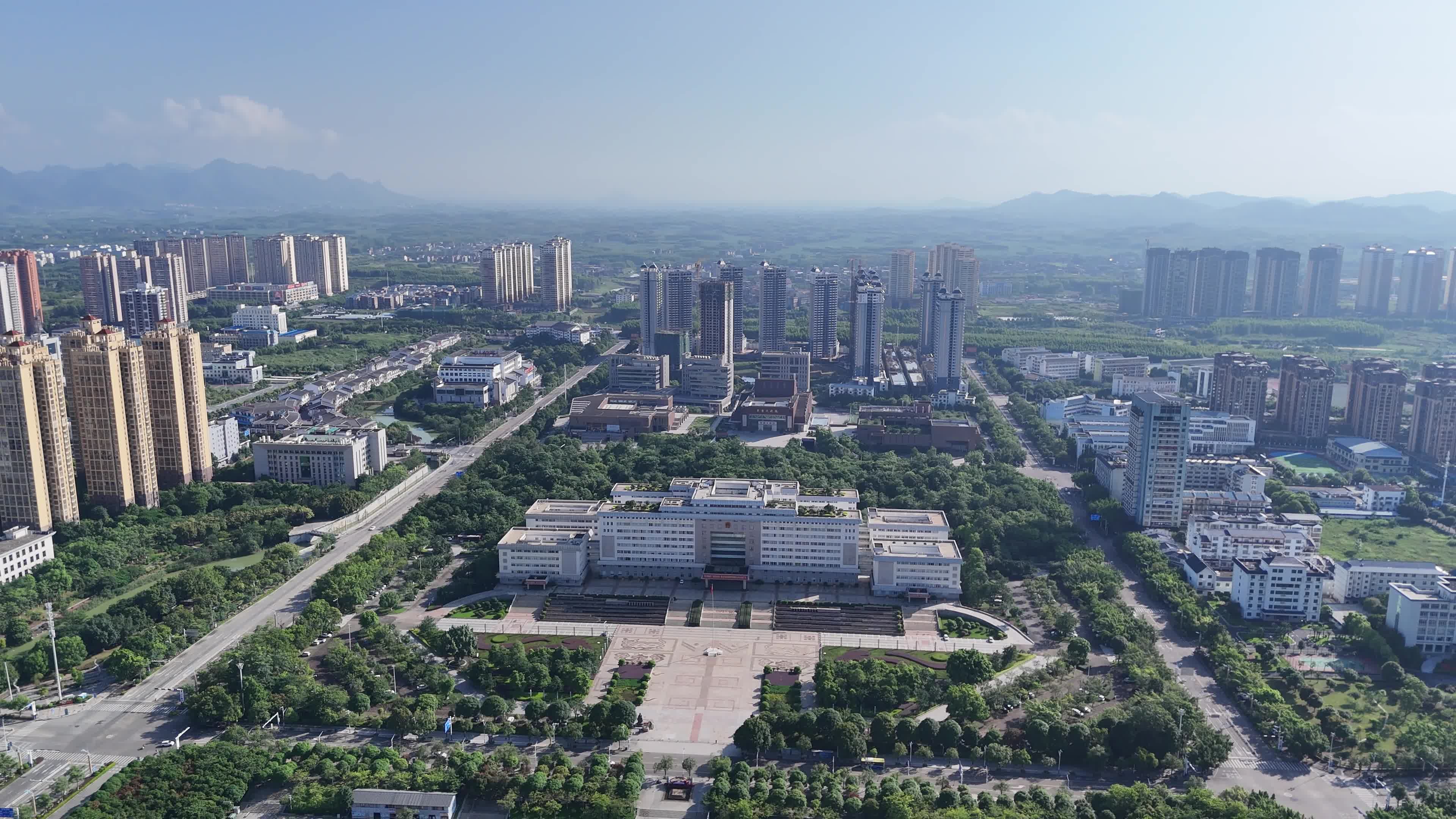 广西来宾市政府航拍