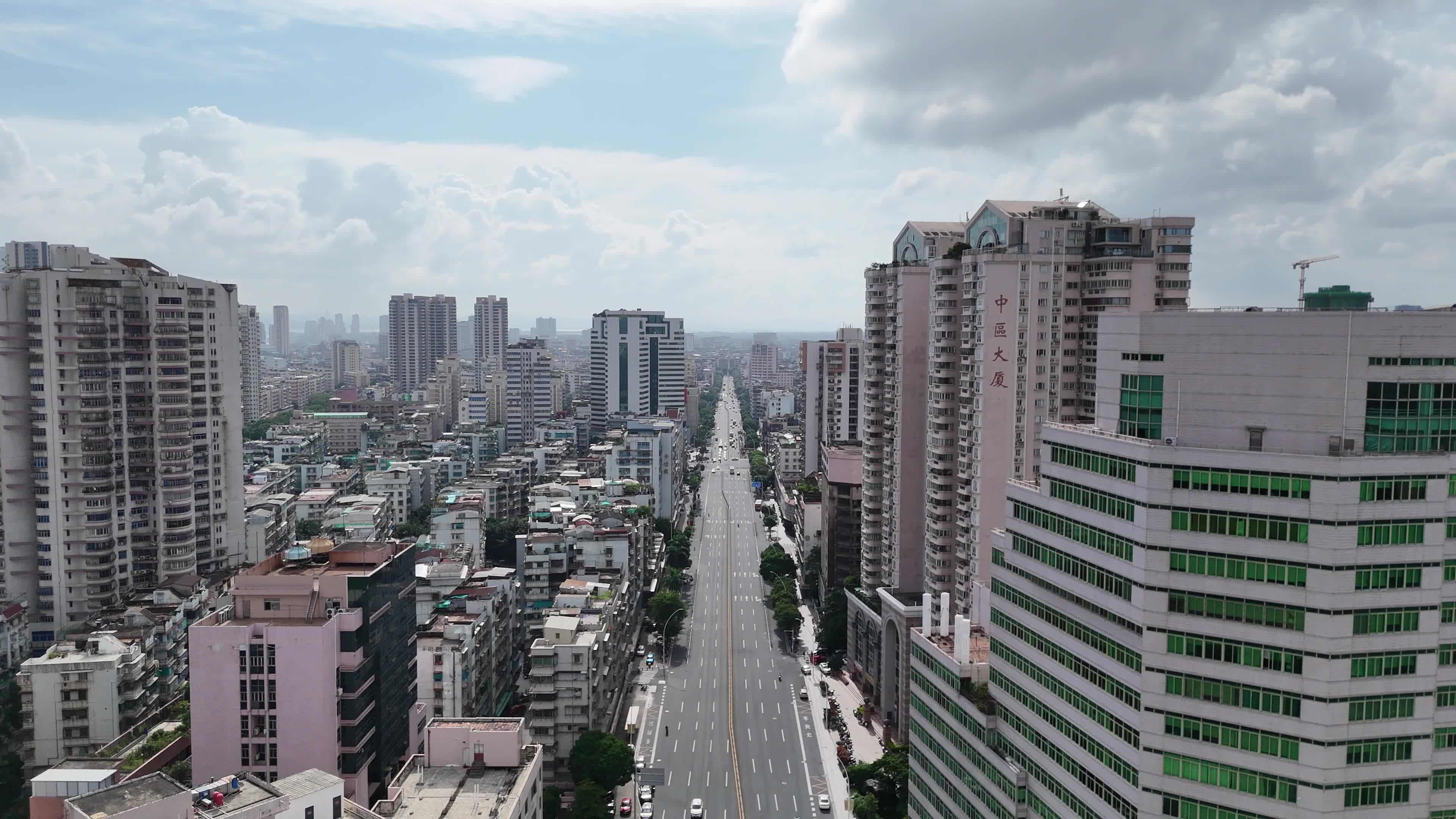 广东汕头中山中路交通航拍