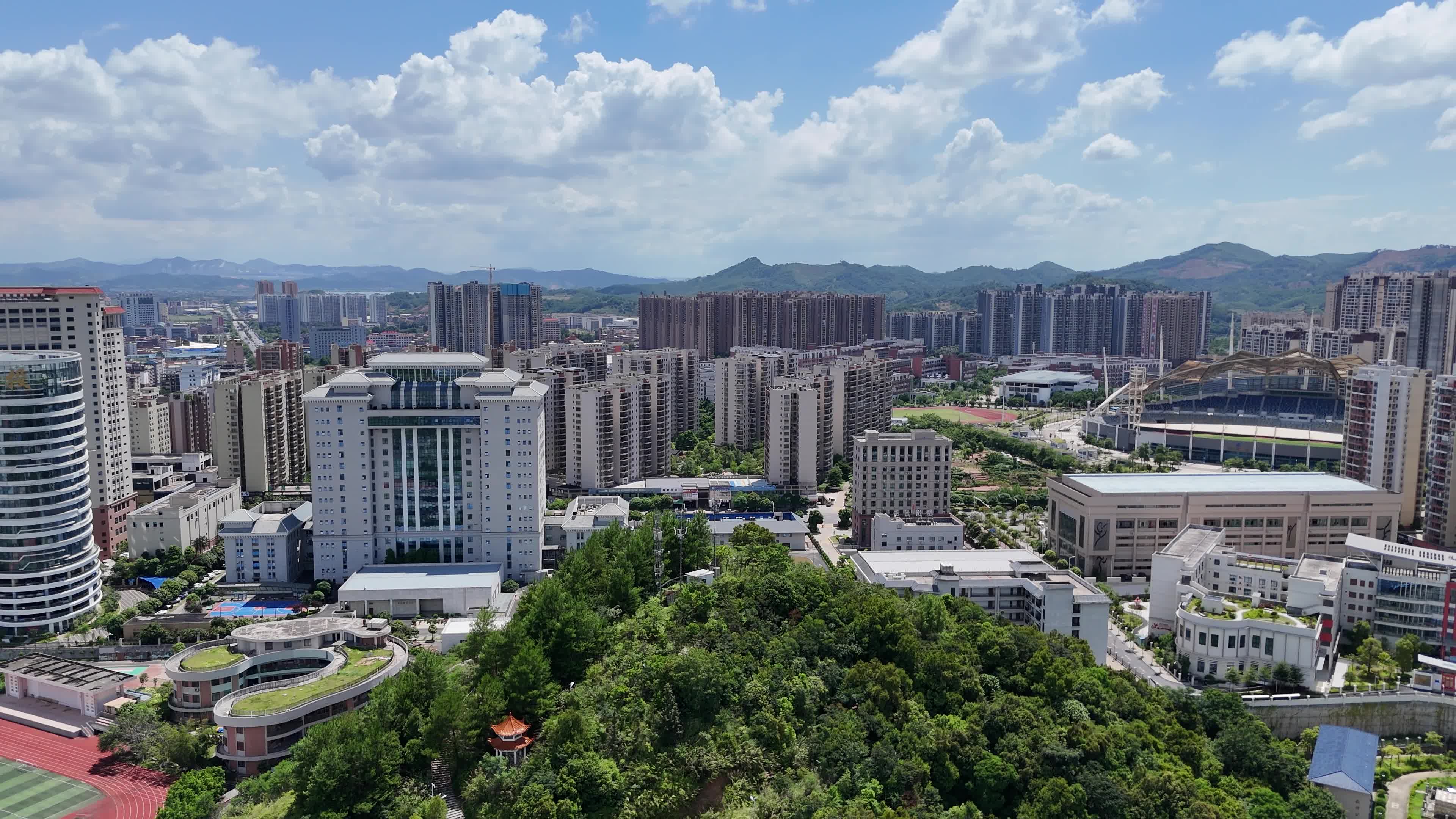 广西梧州职业学院航拍 视频特效素材