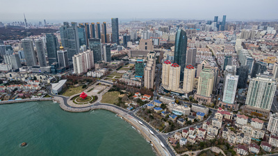 8K青岛五四广场全景交通延时