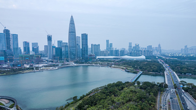 8K震撼深圳南山区商务CBD航拍延时