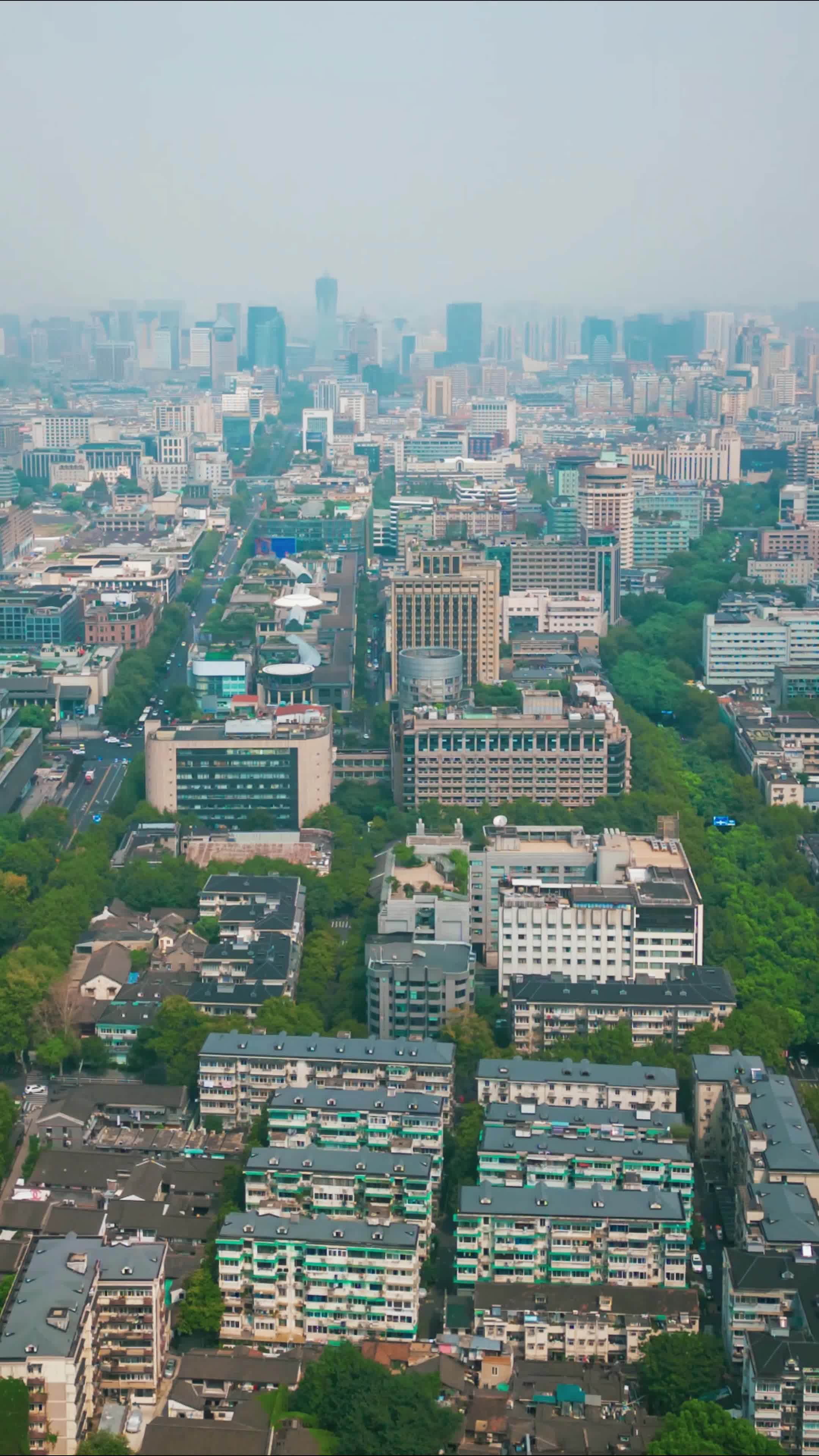 浙江杭州城市风格航拍移动延时竖屏 视频特效素材
