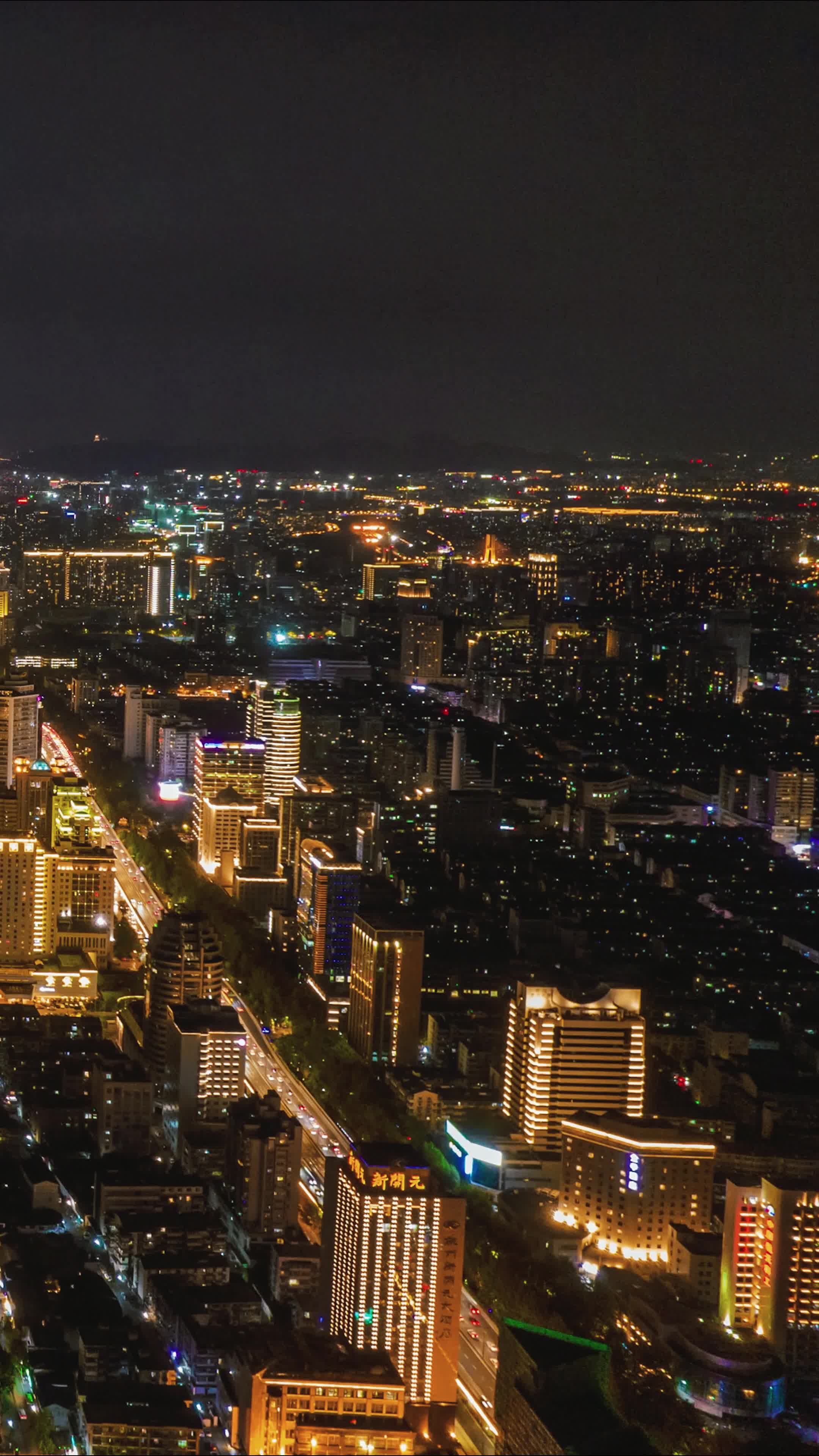 浙江杭州城市风格航拍移动延时竖屏 视频特效素材