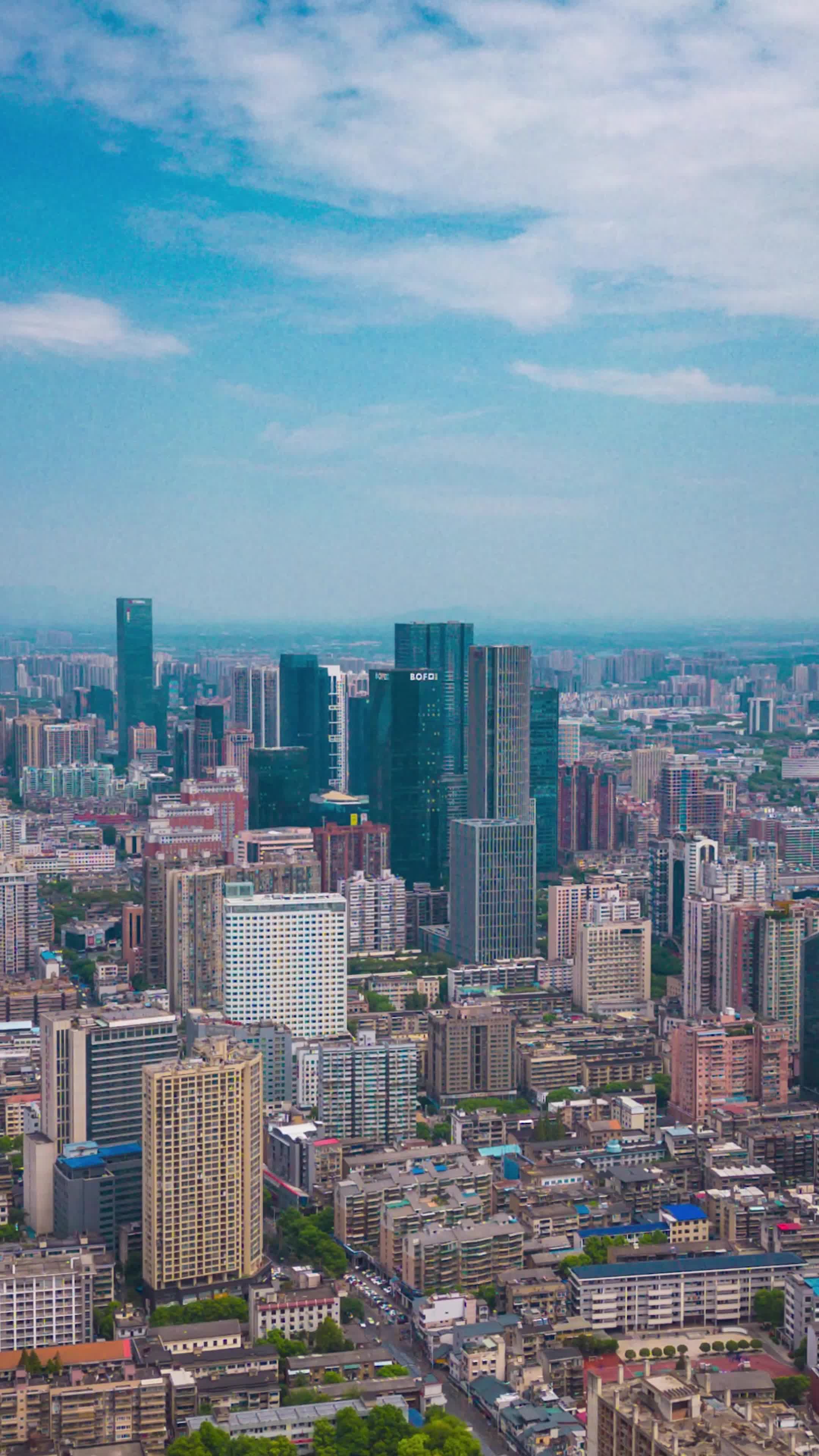 湖南长沙城市风光航拍移动延时