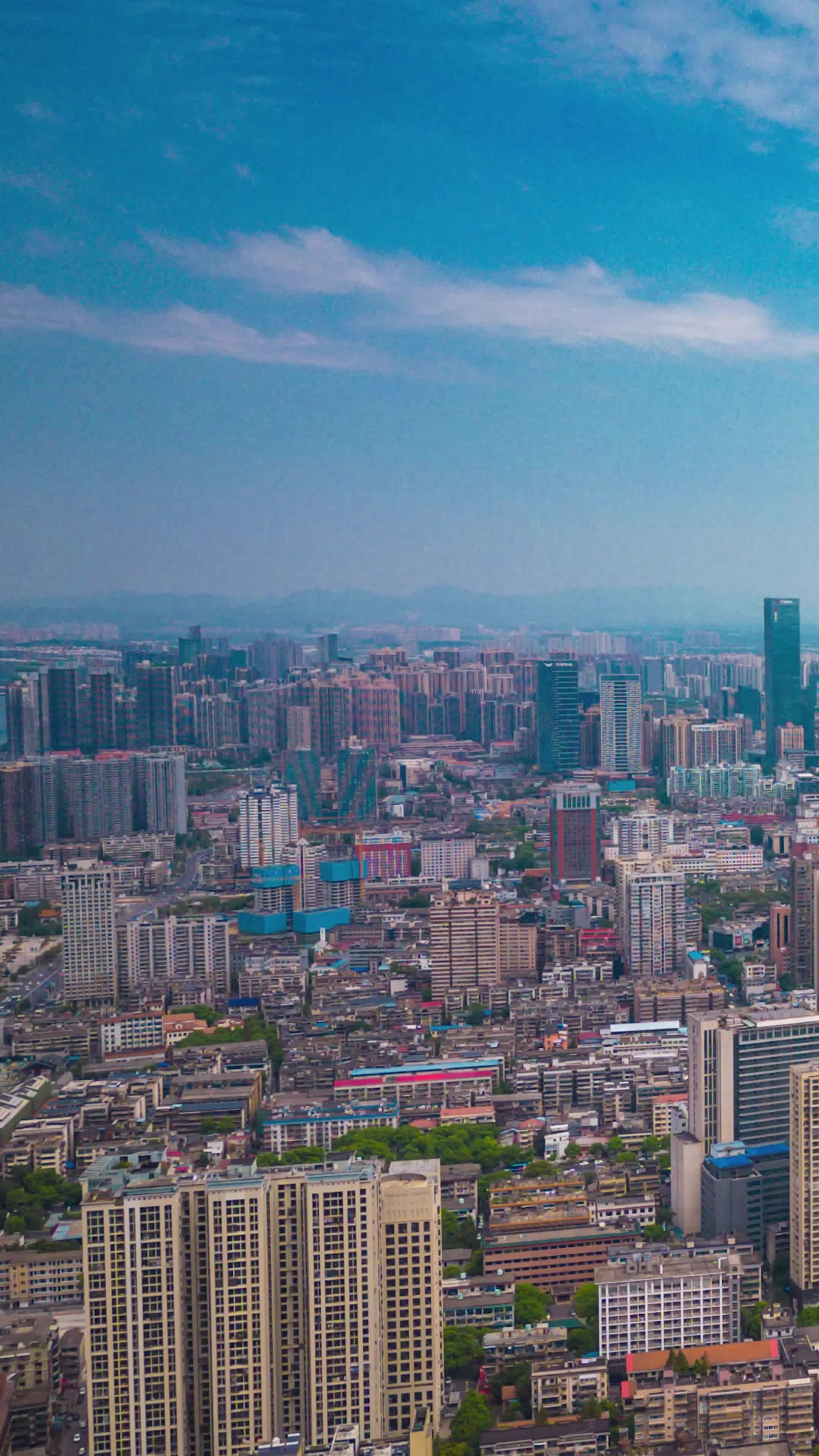 湖南长沙城市风光航拍移动延时
