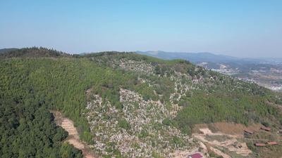清明节扫墓墓地陵园航拍