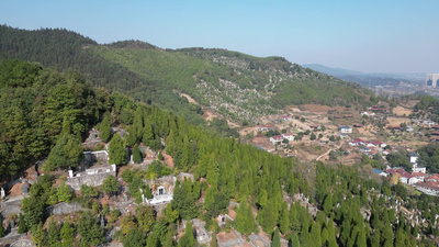 清明节扫墓墓地陵园航拍
