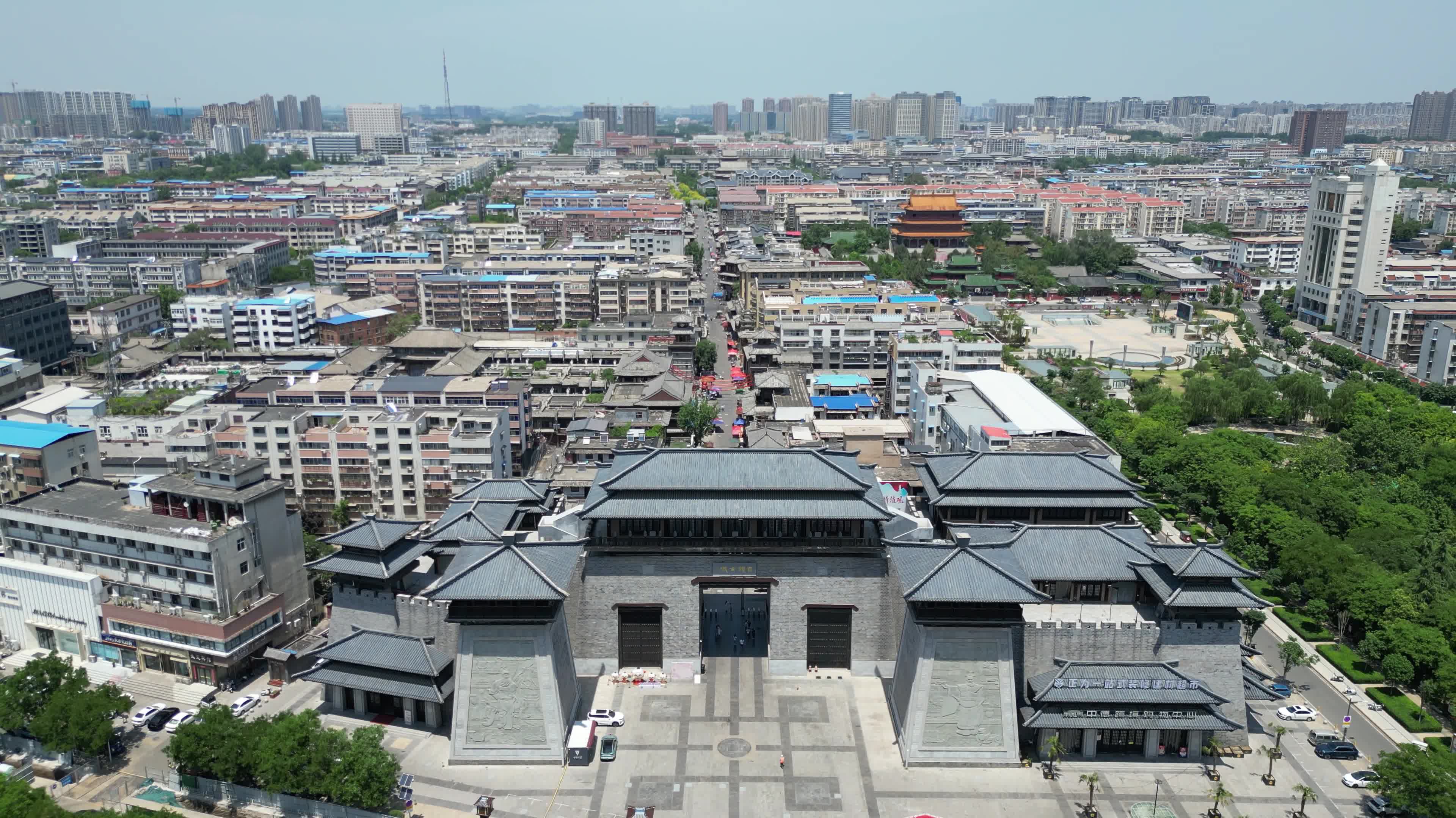 航拍许昌曹魏古城视频特效素材