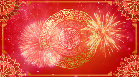 红色喜庆春节过年拜年背景视频ae模板