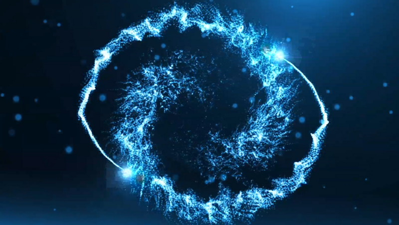 粒子光束碰撞出标志logopr模板视频特效素材-千库网