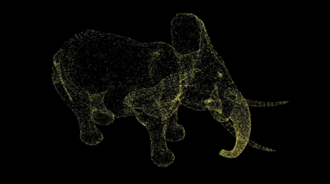 原创3d大象动物模型粒子ae模板