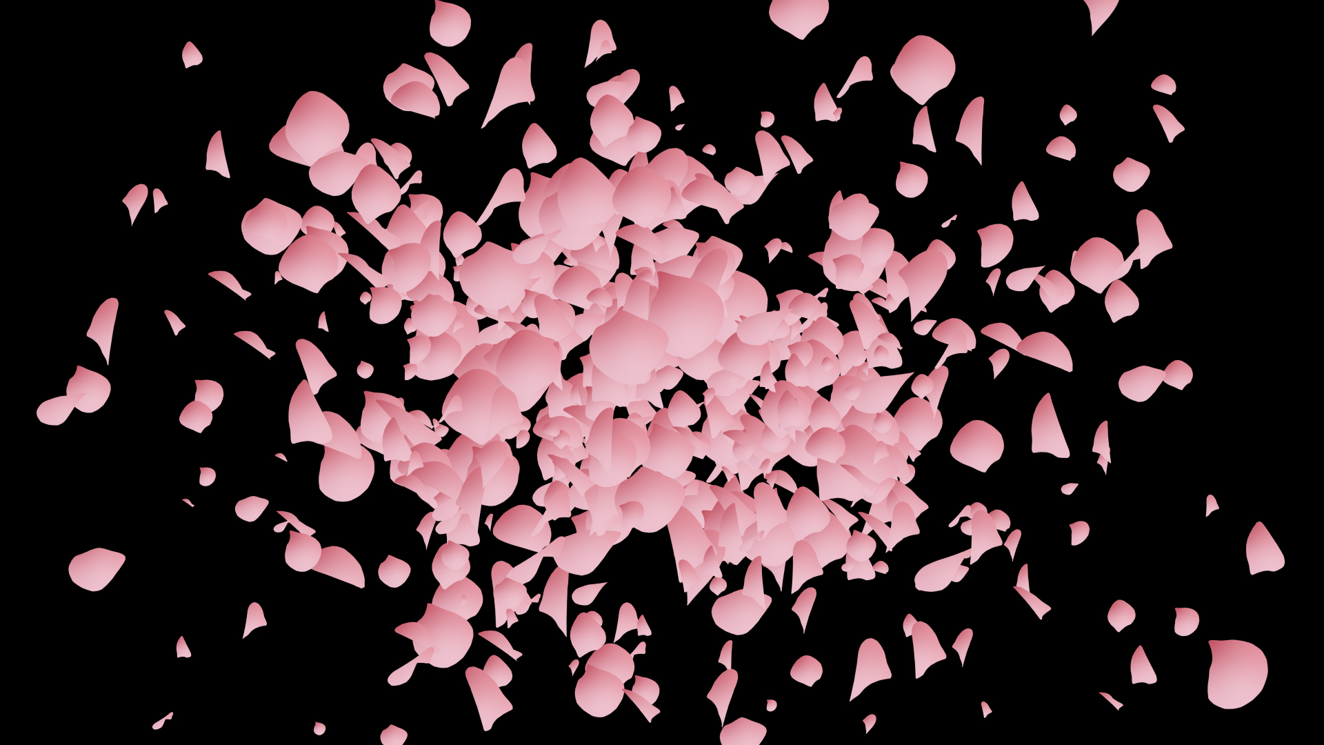 唯美樱花花瓣散开转场透明通道视频素材