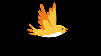 可爱卡通小鸟飞舞动画透明通道视频素材