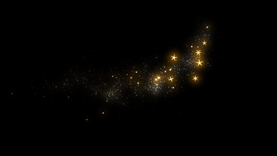 梦幻金色星星粒子光条划过透明通道视频素材