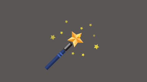 卡通星星魔法棒变魔术动画透明通道视频素材