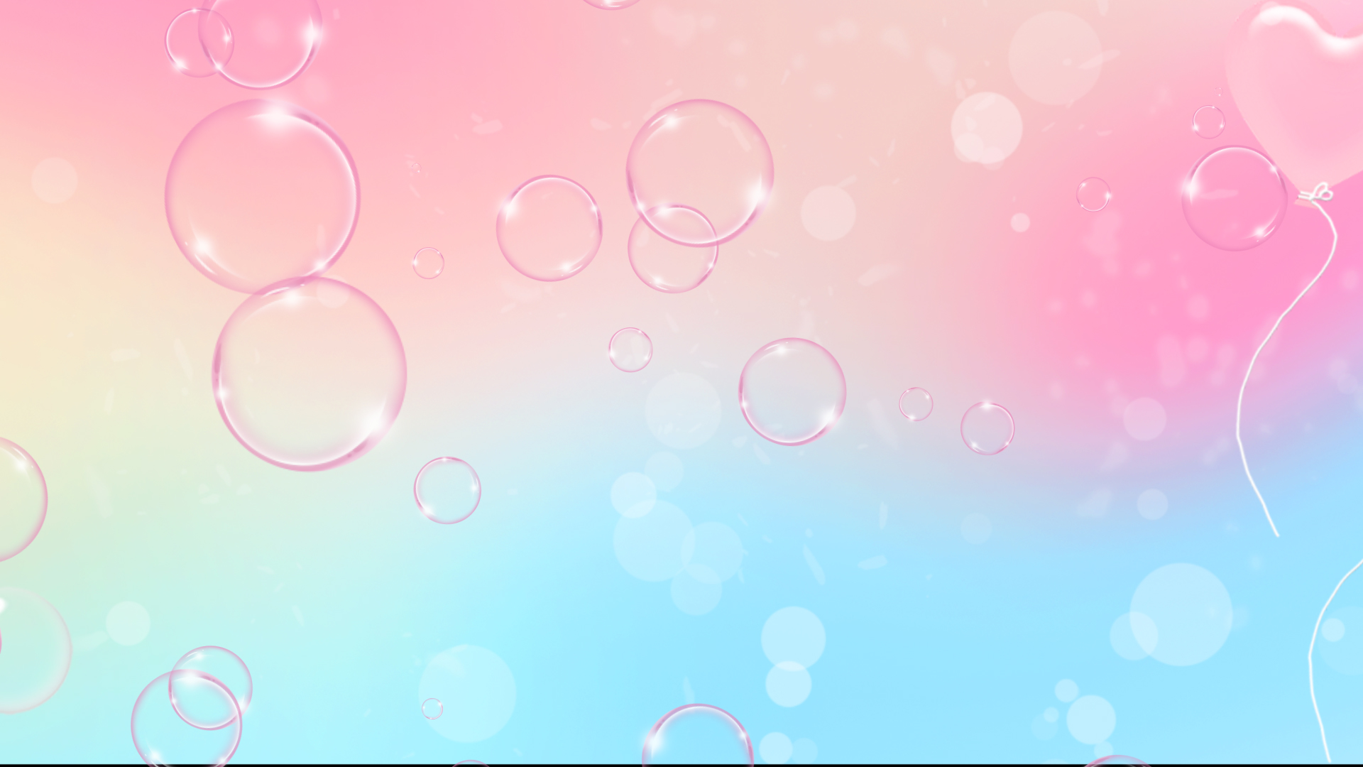 透明的气泡多彩的颜色雨滴浪漫清新背景花纹素材