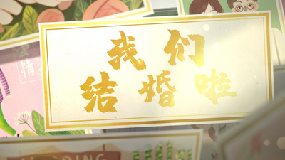 温馨暖光三维空间结婚相册婚礼开场