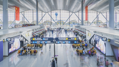4K机场航站楼俯视延时