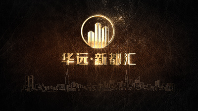 大气金色房地产企业logo片头ae模板