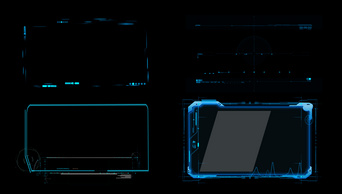6经典时尚蓝色科技框视频边框ae模板