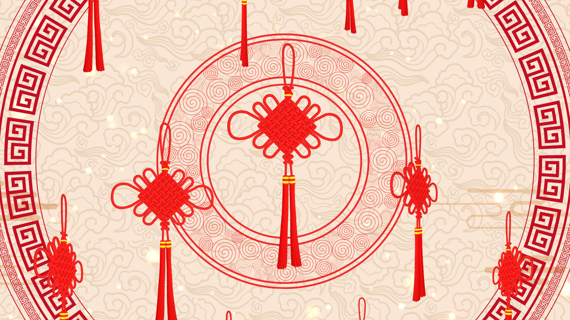 中国风中国结春节背景ae模板