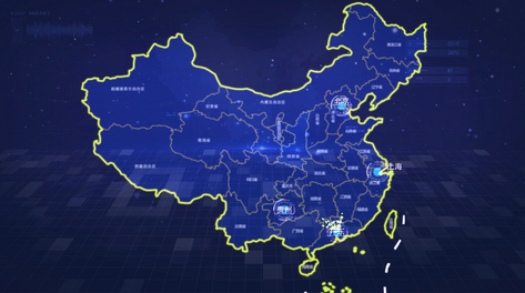 科技地图效果分析数据分布图片头展示