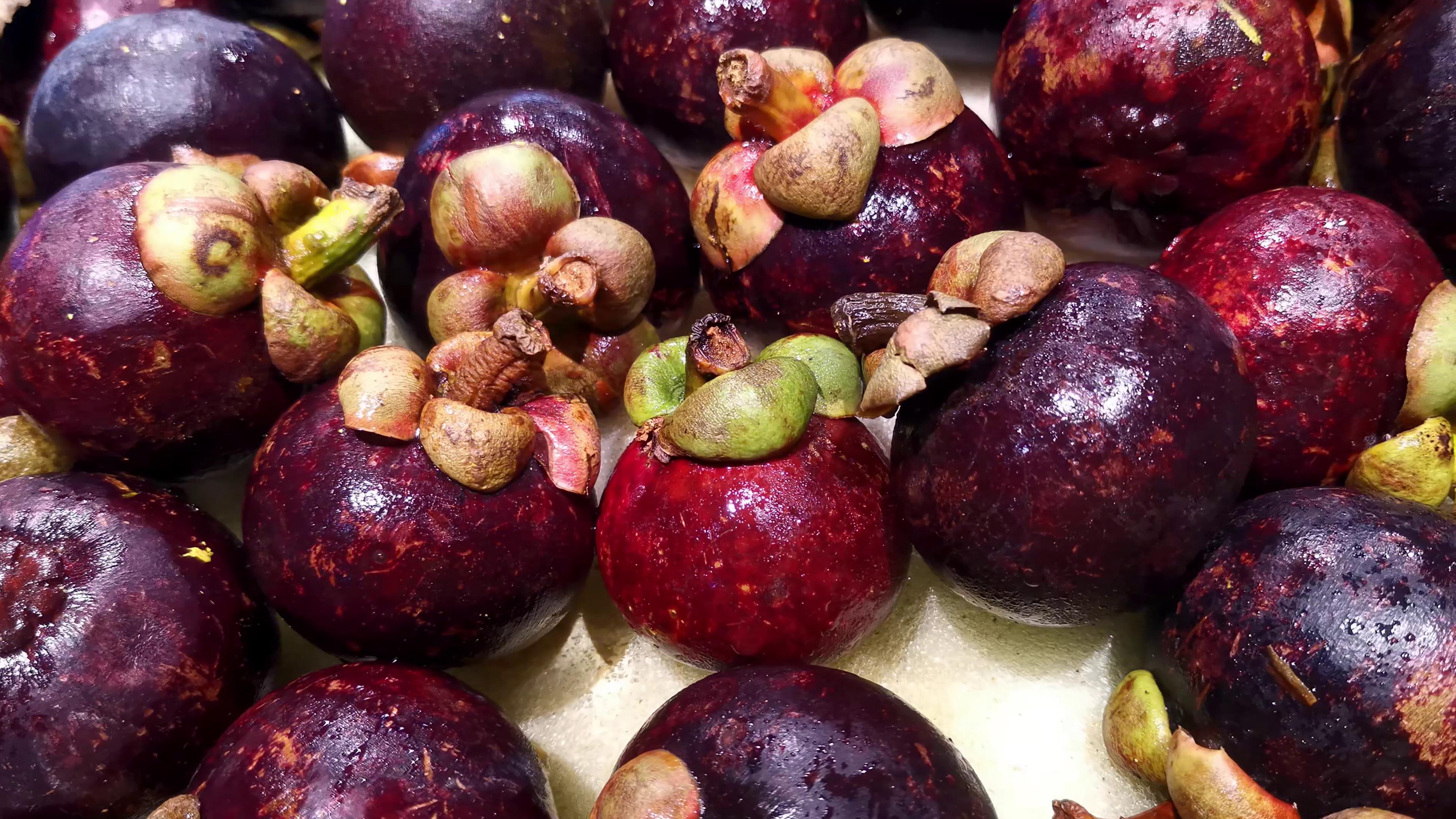 1080p实拍新鲜水果山竹