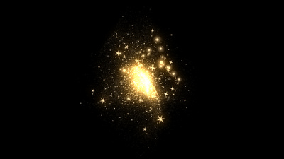 金色星光粒子爆炸特效透明通道