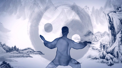 太极八卦武术背景ae模板视频
