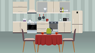 mg餐厅动画场景ae模板