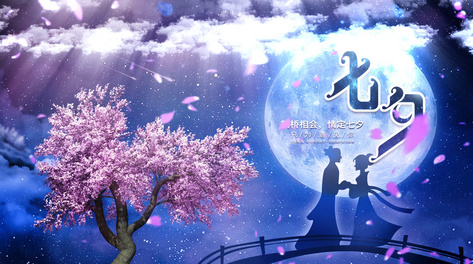 七夕节情人节七彩粒子桃心婚礼背景视频视频动态背景