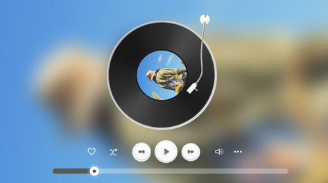 创意旋转唱片音乐播放界面视频ae模板