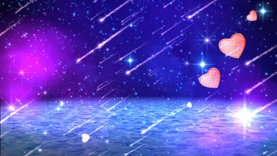 高清视频素材舞台晚会闪烁的流星爱心背景视频ae模板温馨