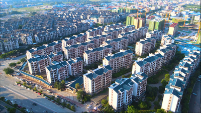 4k楼盘房产物业小区周边环境城市建筑群实拍视频
