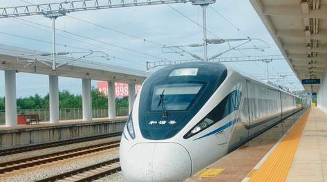 4k实拍高铁站动车组进站视频视频特效素材-千库网